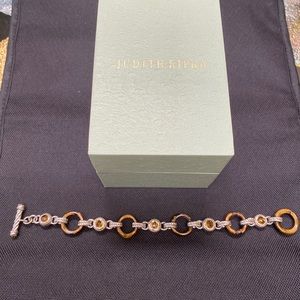 Judith Ripka Sterling Silver Citrine Tigers Eye Bracelet